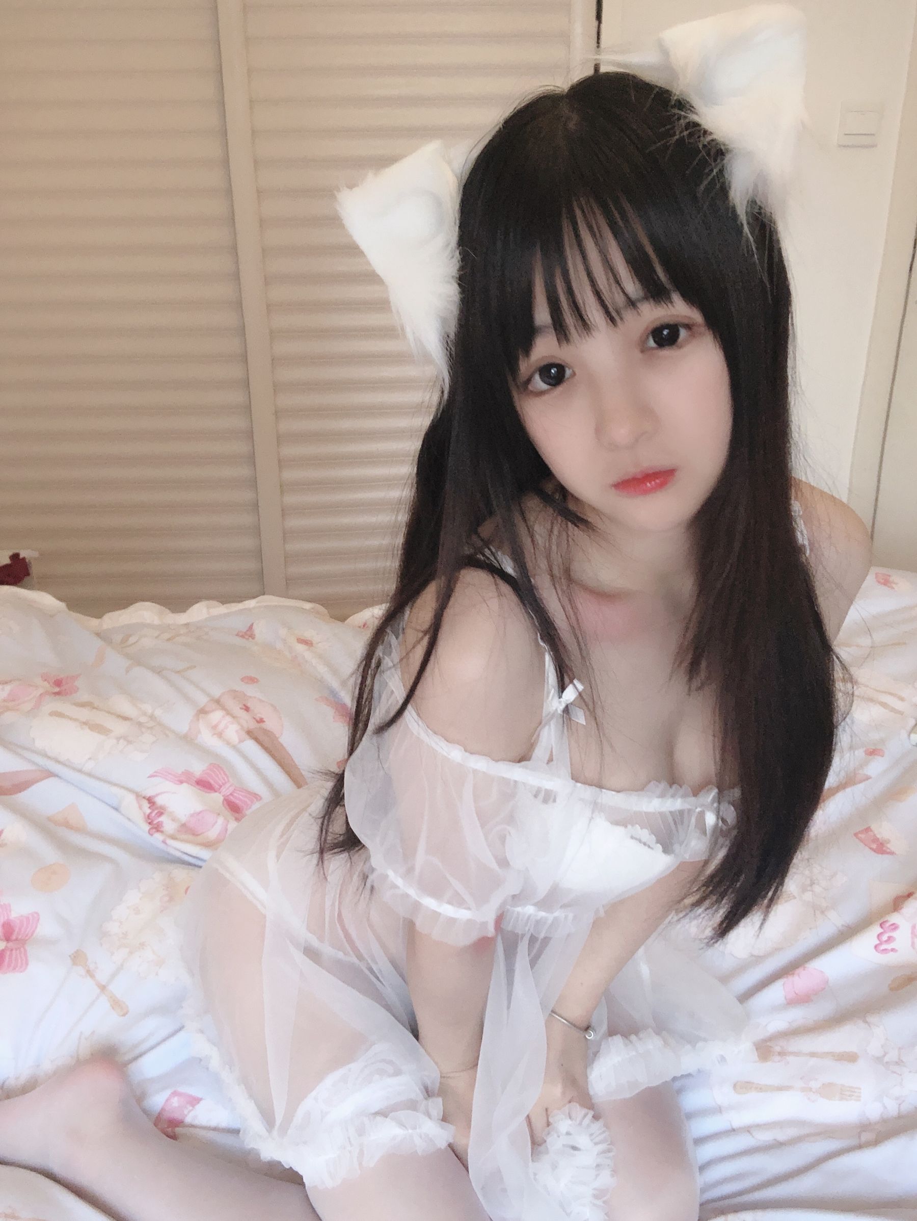 [Cosplay]桜井宁宁–小白猫蕾丝内衣插图2